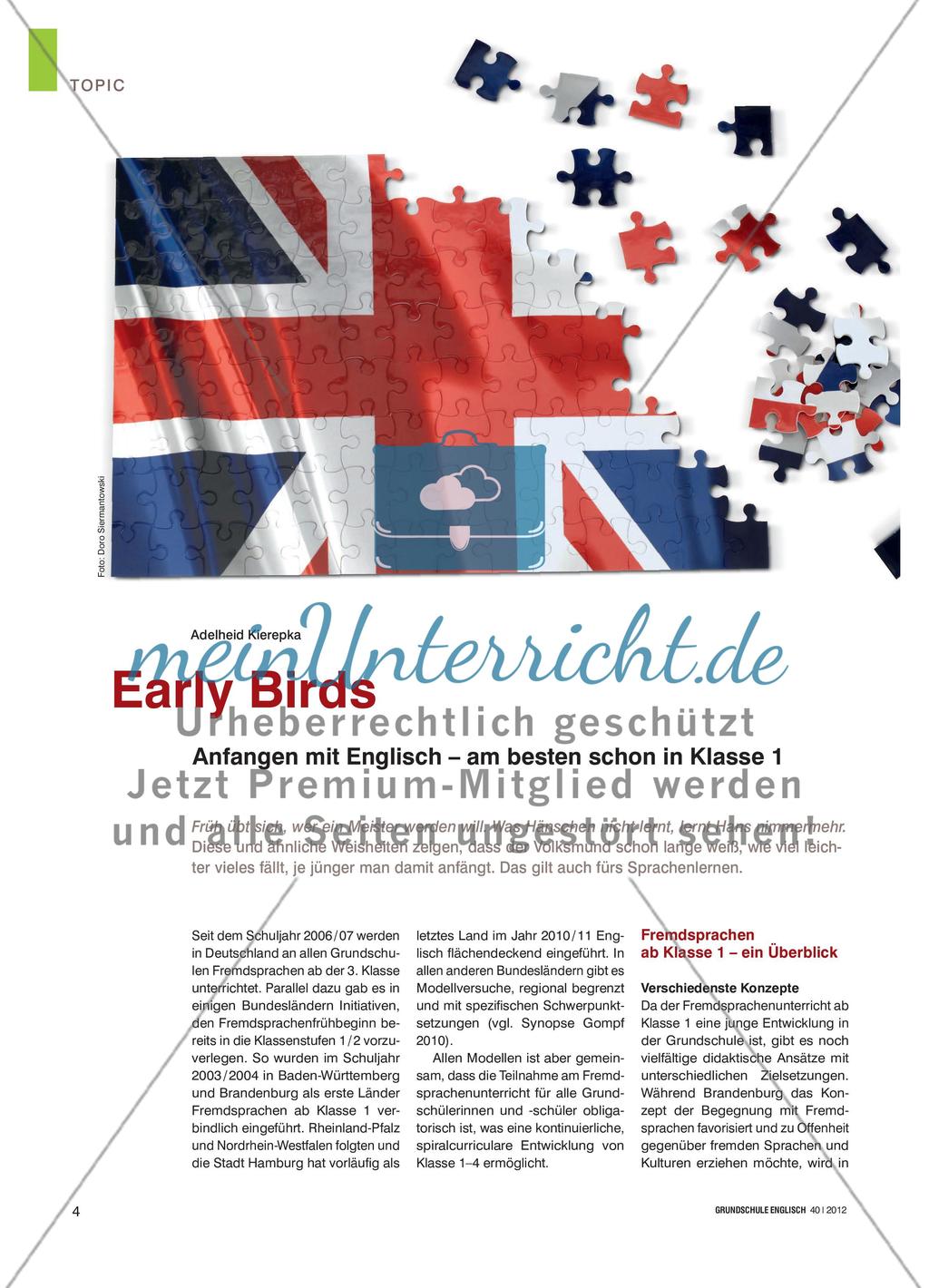 Early Birds: Anfangen mit Englisch – am besten schon in Klasse 1 Preview 1