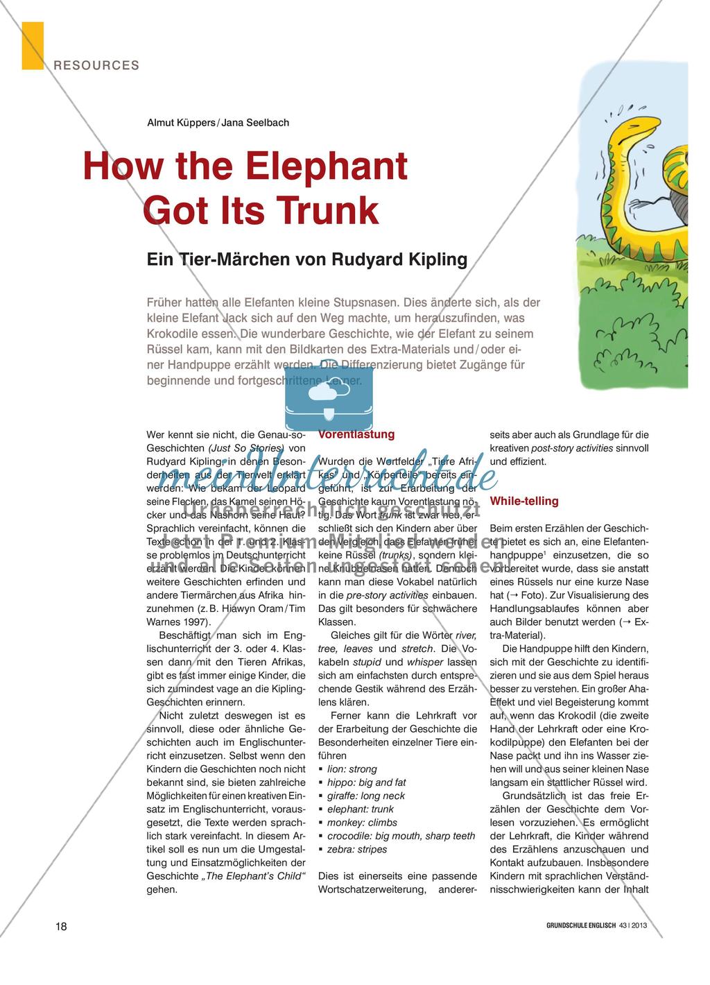 How the Elephant Got Its Trunk - Ein Tier-Märchen von Rudyard Kipling Preview 1