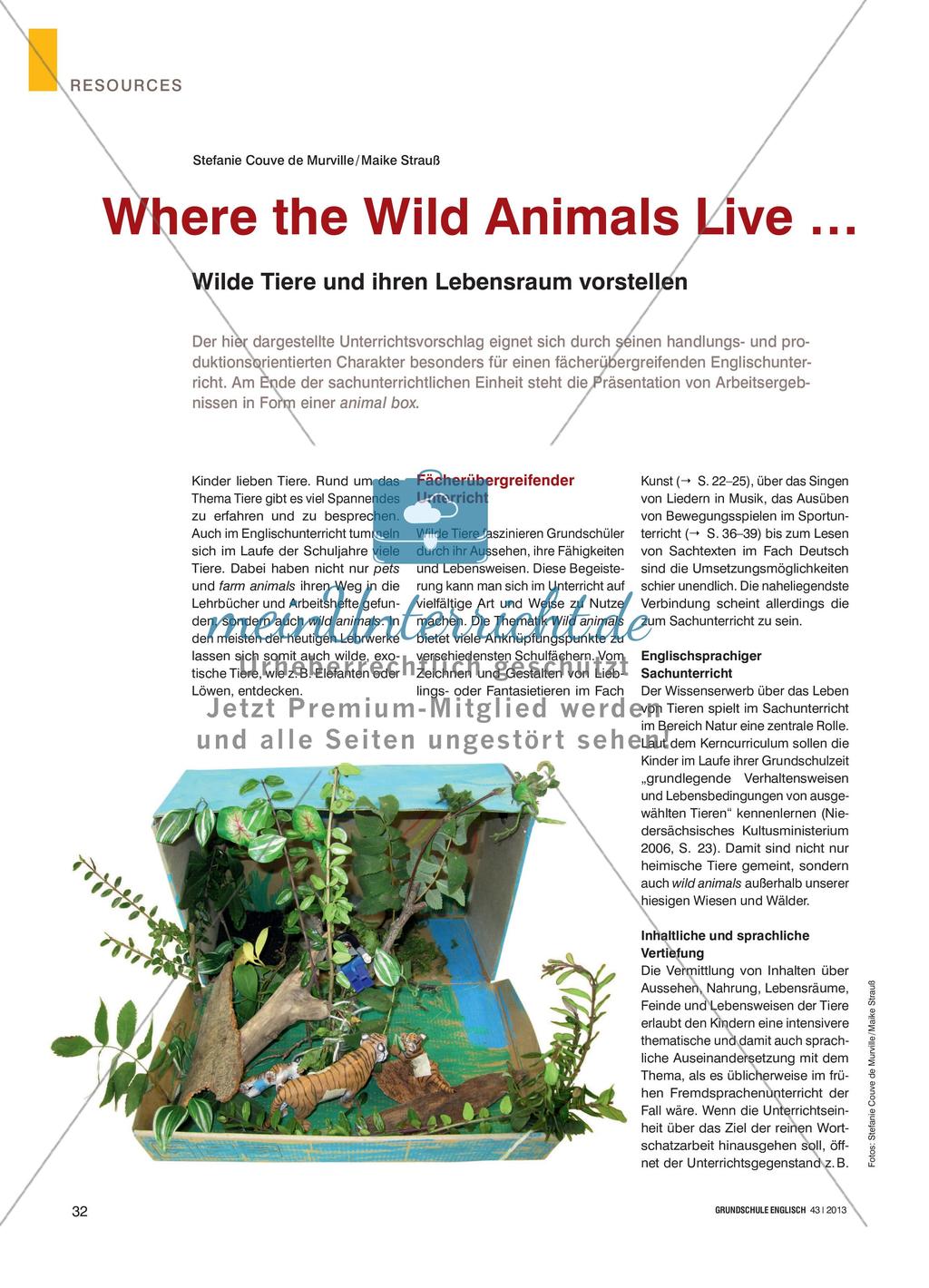 Where the Wild Animals Live … - Wilde Tiere und ihren Lebensraum vorstellen Preview 1