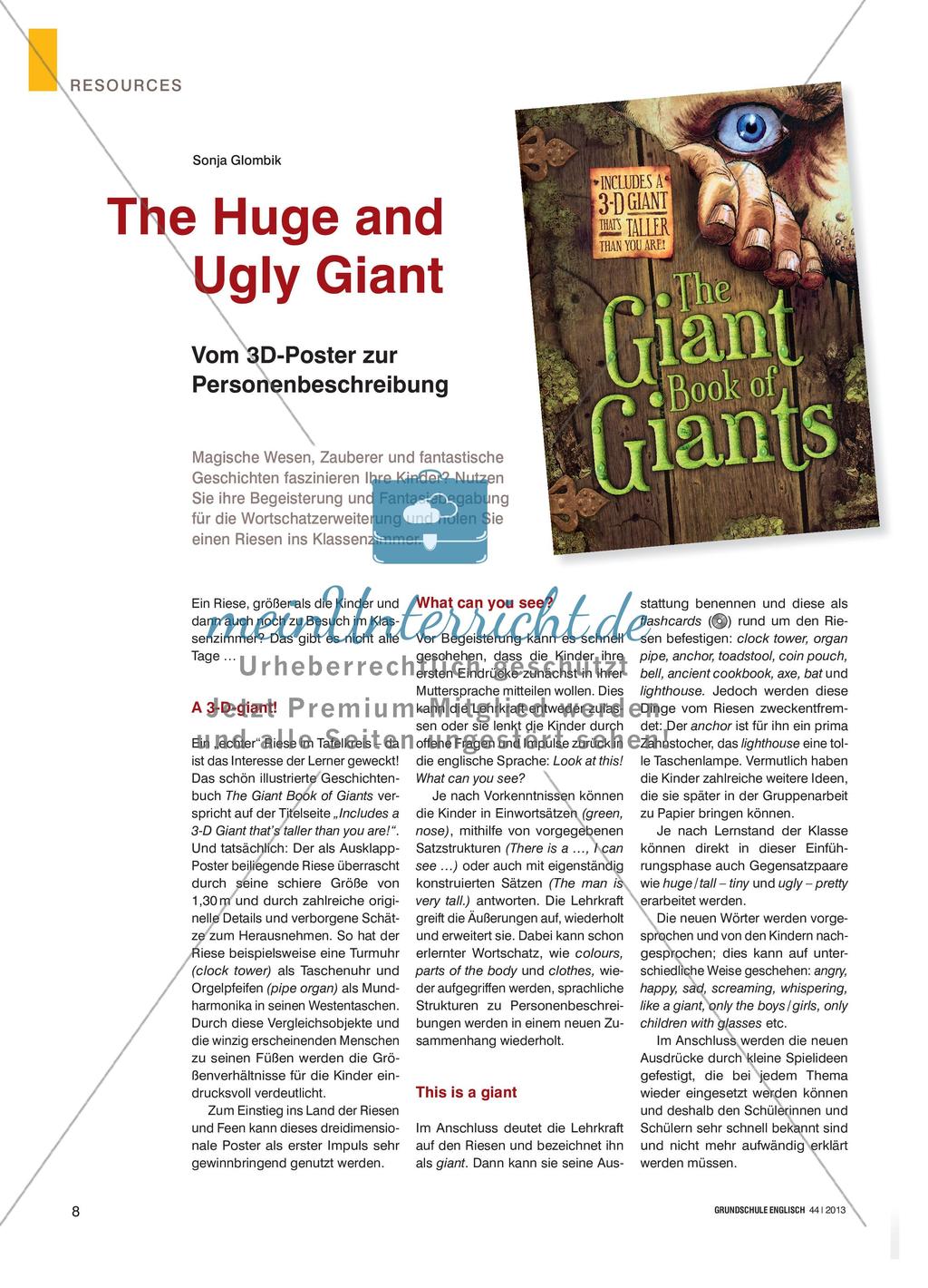 The Huge and Ugly Giant - Vom 3d-poster zur Personenbeschreibung Preview 1