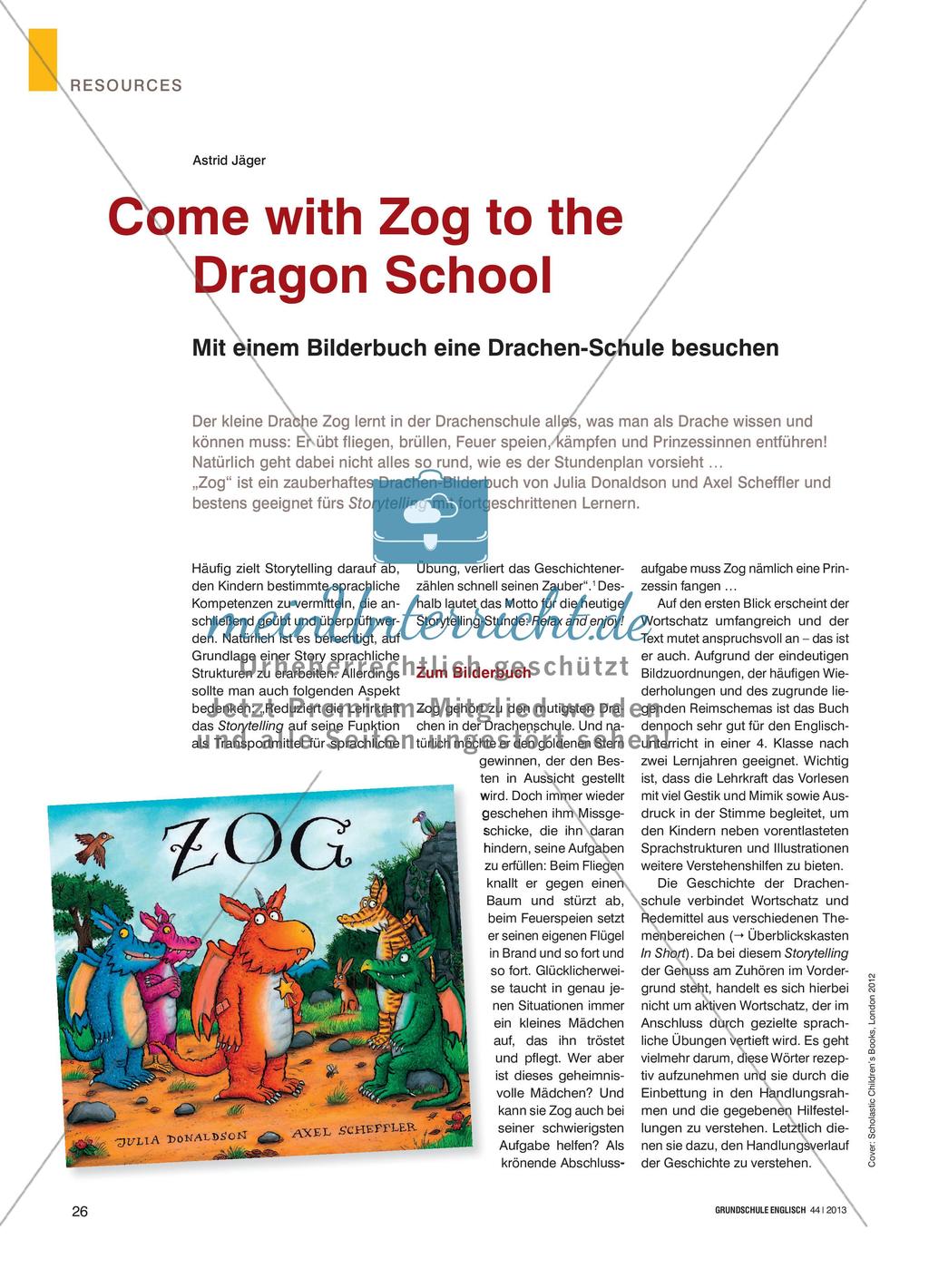 Come with Zog to the Dragon School - Mit einem Bilderbuch eine Drachen-Schule besuchen Preview 1
