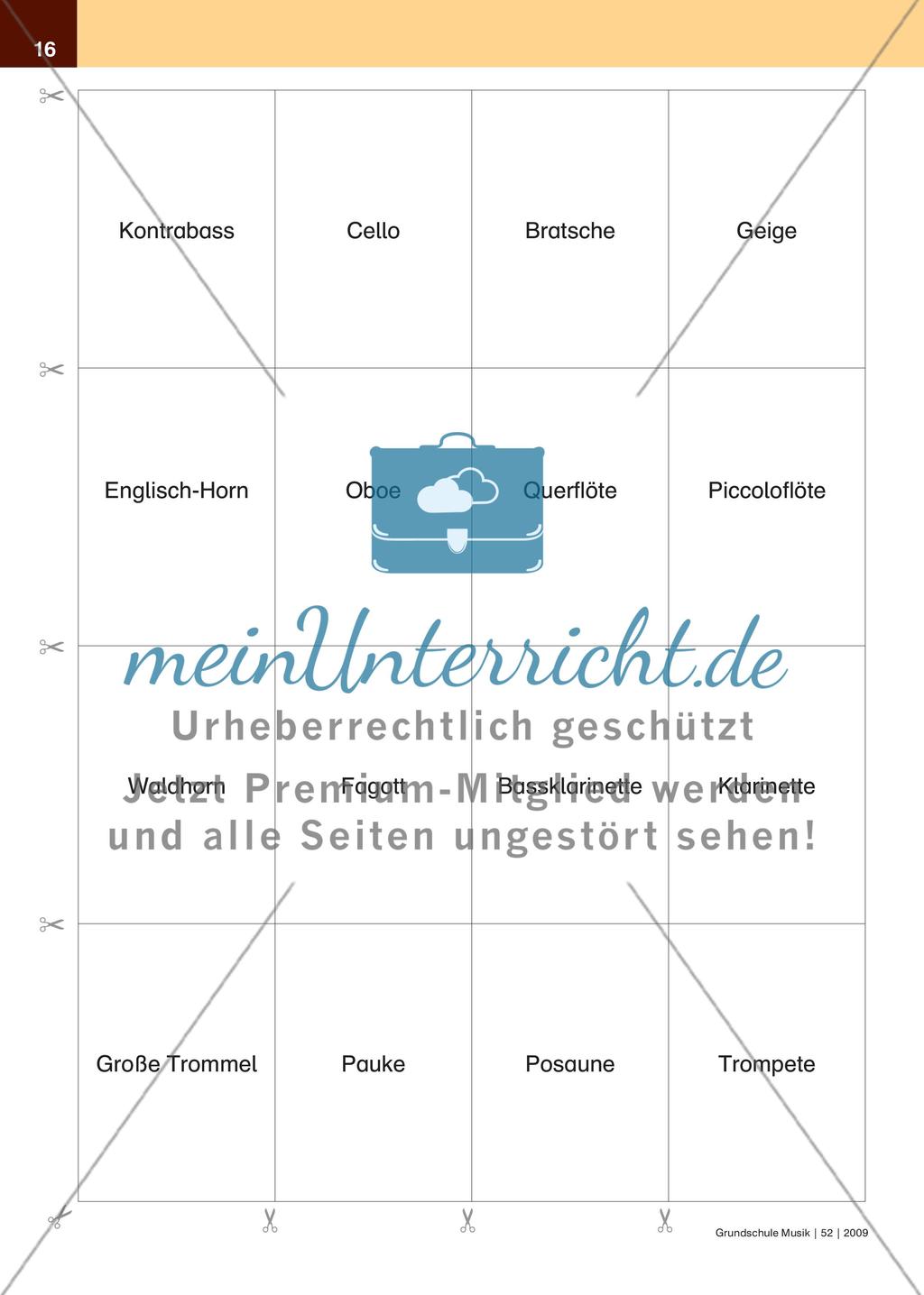 Instrumenten-Bingo! - Instrumentennamen und Klänge spielerisch festigen Preview 3