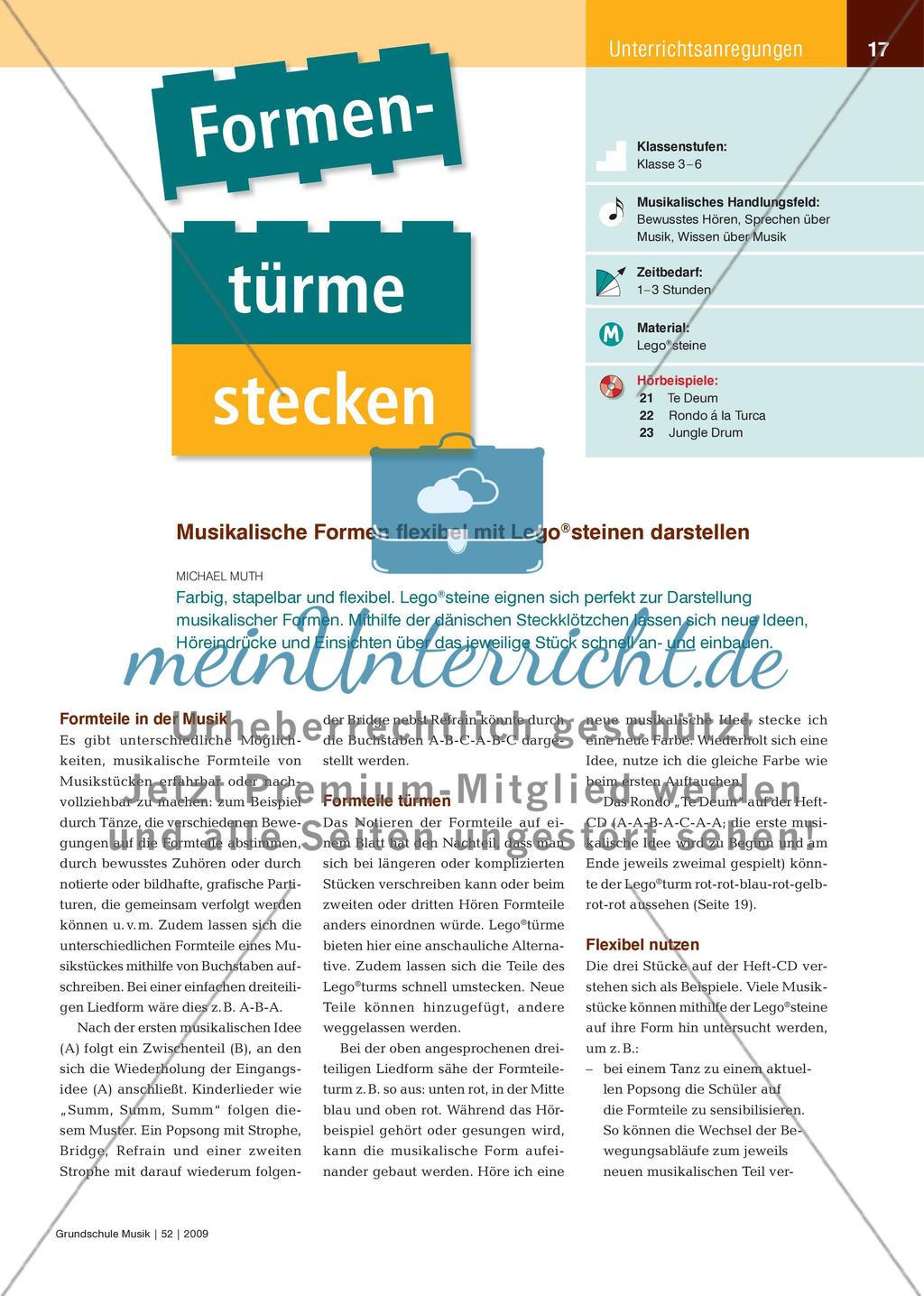 Formentürme stecken - Musikalische Formen flexibel mit Lego®steinen darstellen Preview 1