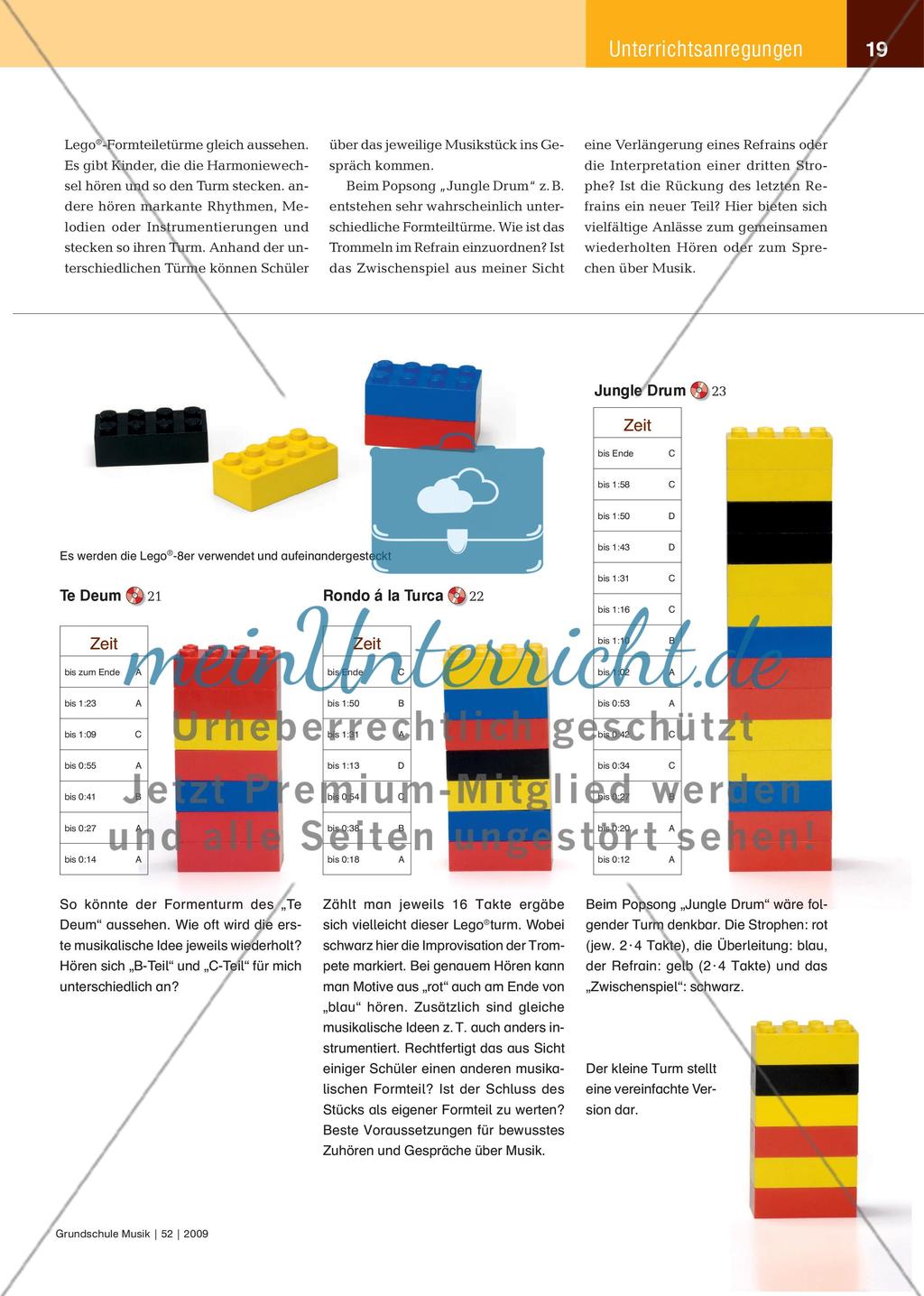 Formentürme stecken - Musikalische Formen flexibel mit Lego®steinen darstellen Preview 3
