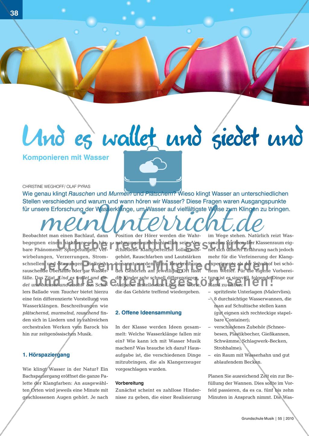 Und es wallet und siedet und brauset und zischt - Komponieren mit Wasser Preview 1