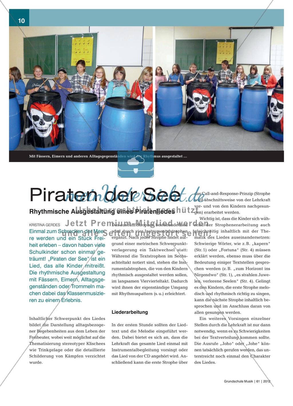 Piraten der See: Rhythmische Ausgestaltung eines Piratenliedes Preview 1