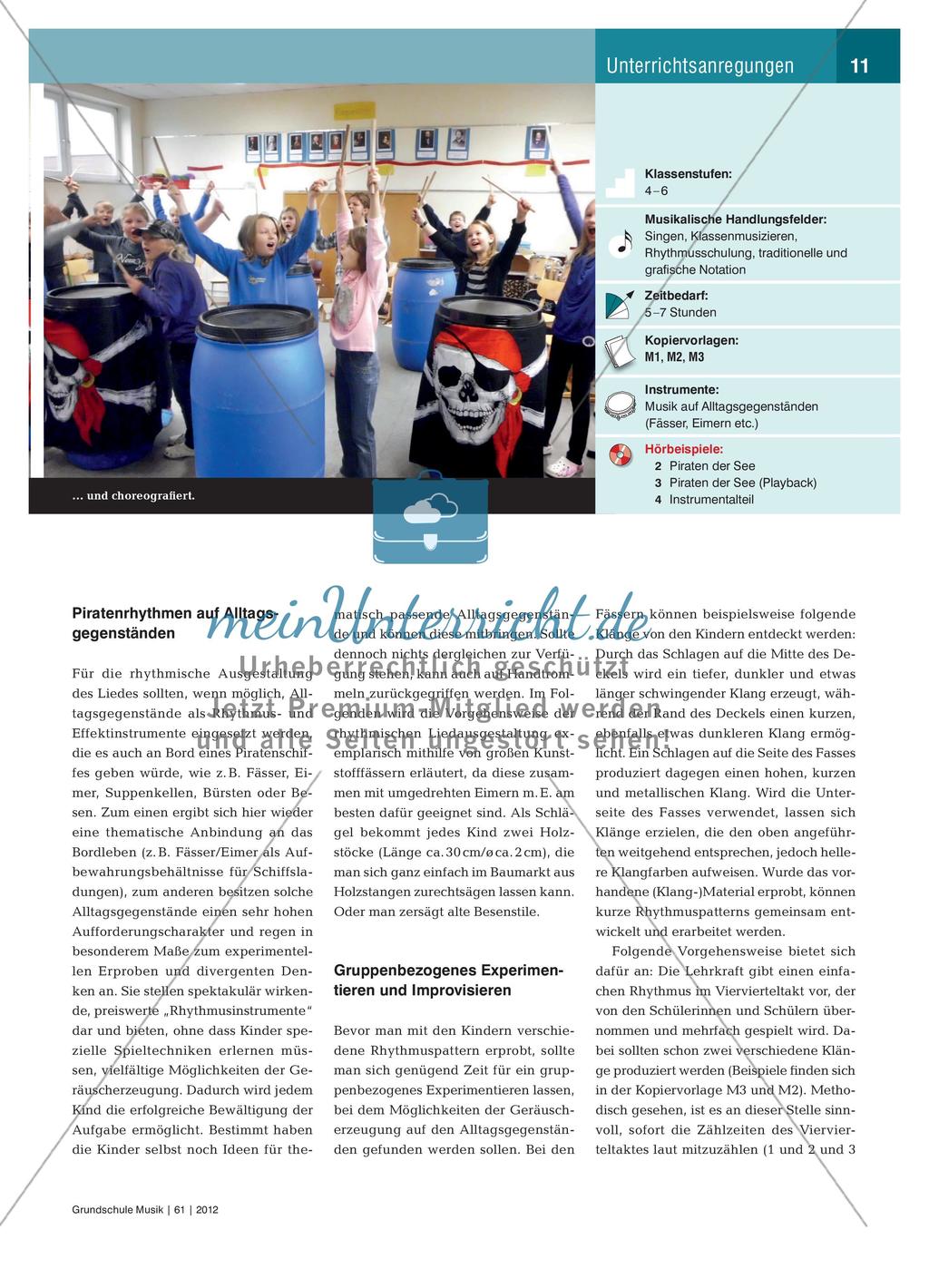 Piraten der See: Rhythmische Ausgestaltung eines Piratenliedes Preview 2