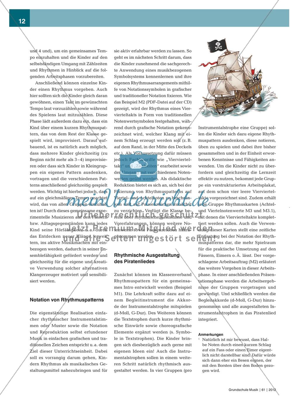 Piraten der See: Rhythmische Ausgestaltung eines Piratenliedes Preview 3