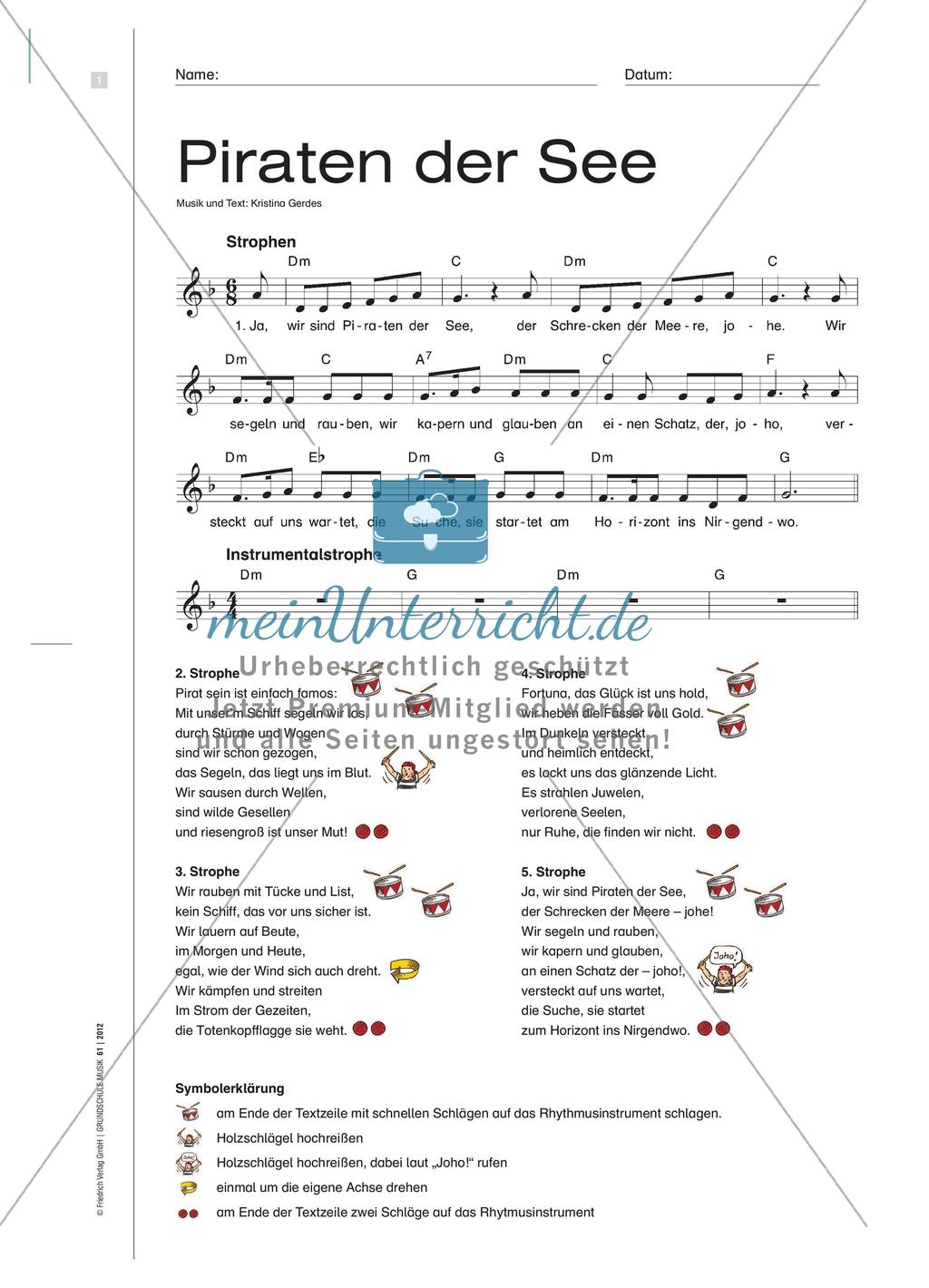Piraten der See: Rhythmische Ausgestaltung eines Piratenliedes Preview 4