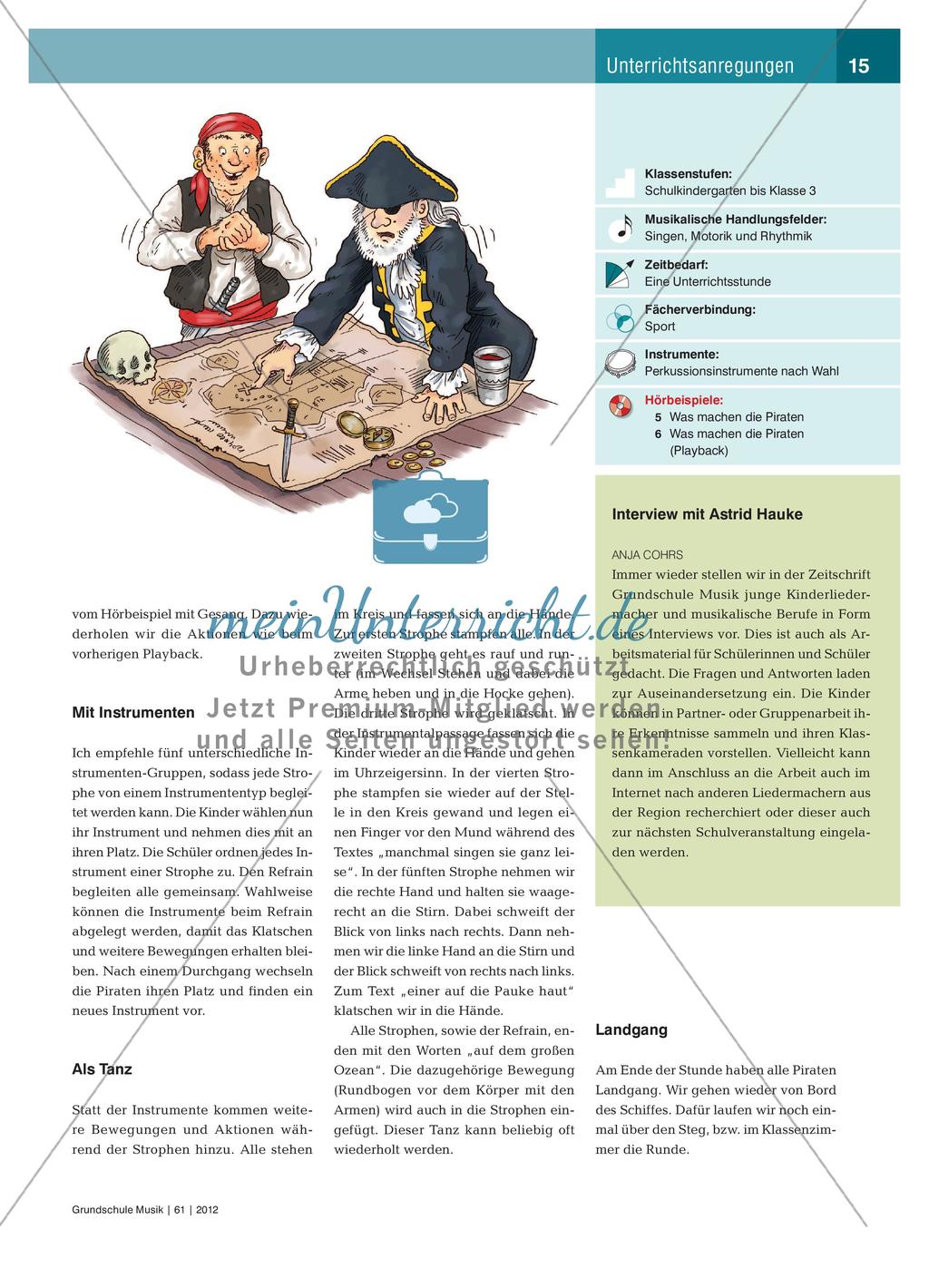 Gemeinschaftssinn und Bewegungsaktionen beim Singen des Liedes „Was machen die Piraten“ Preview 2