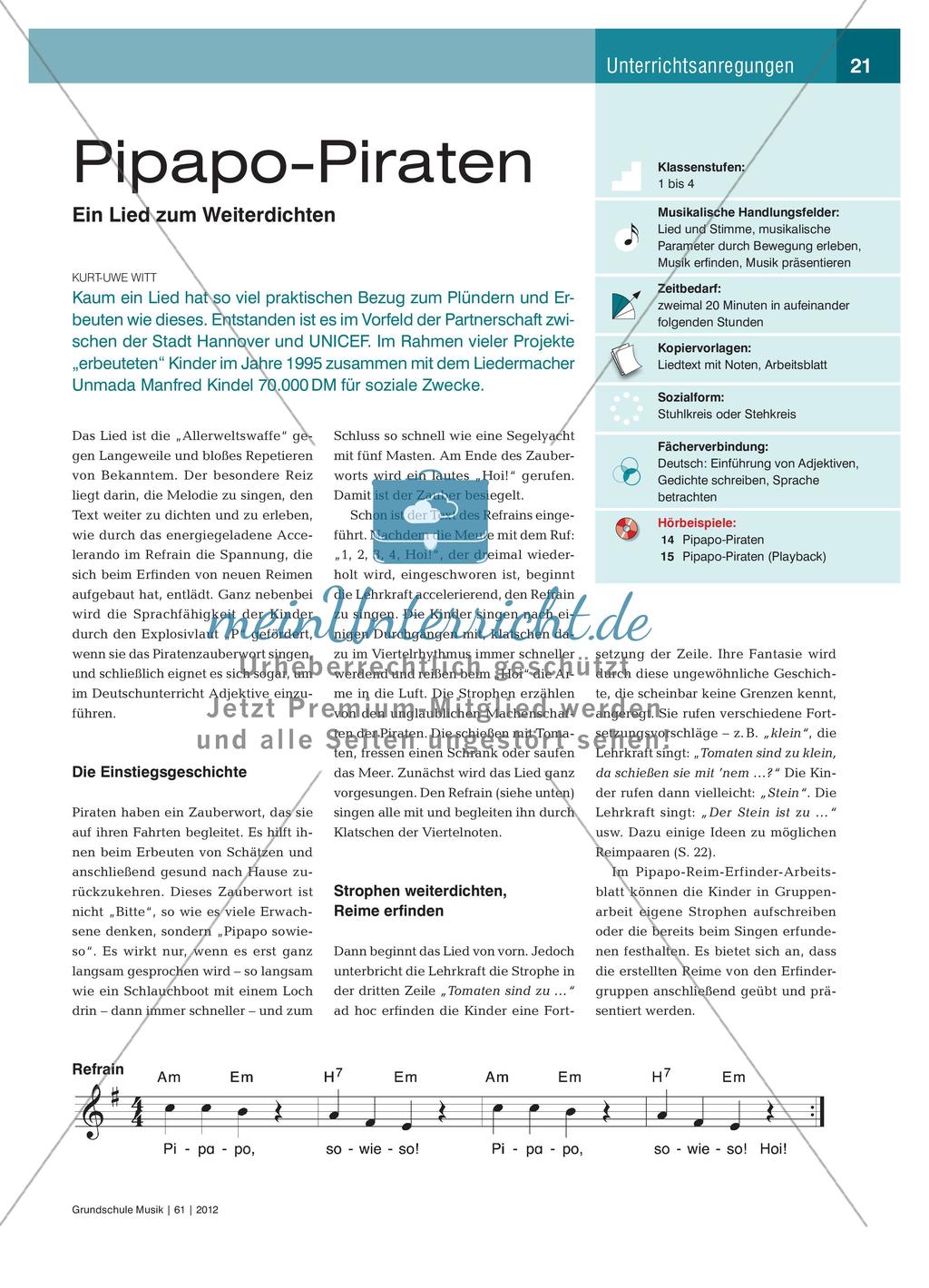 Pipapo-Piraten: Ein Lied zum Weiterdichten Preview 1