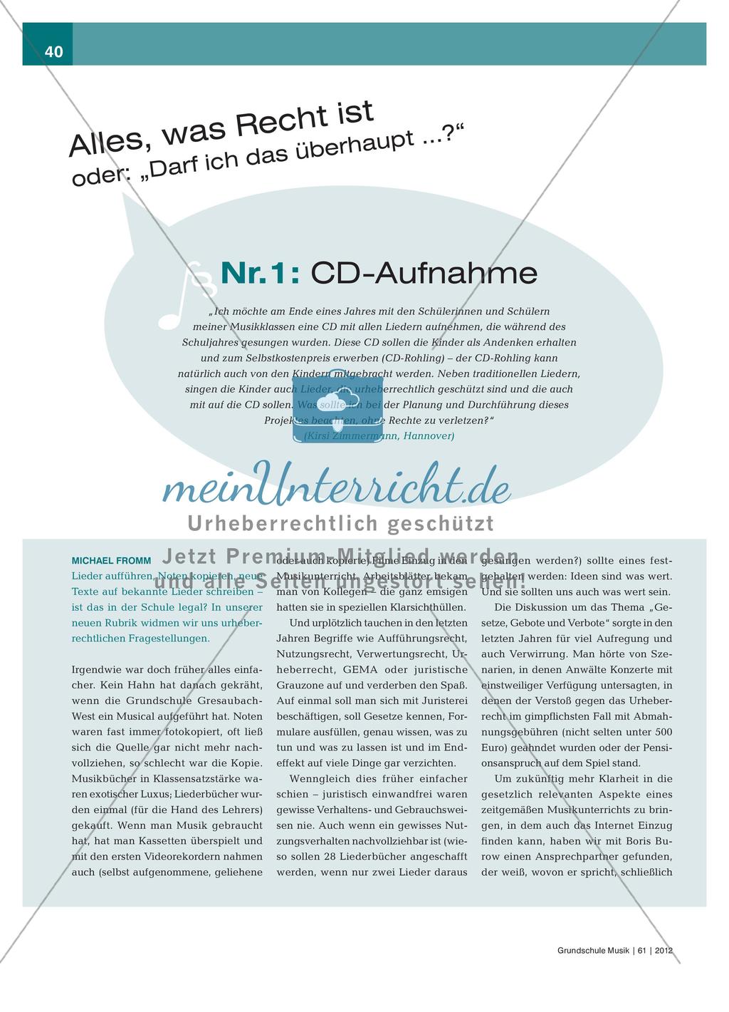 Eine Rubrik zur Klärung urheberrechtlicher Fragen Preview 1