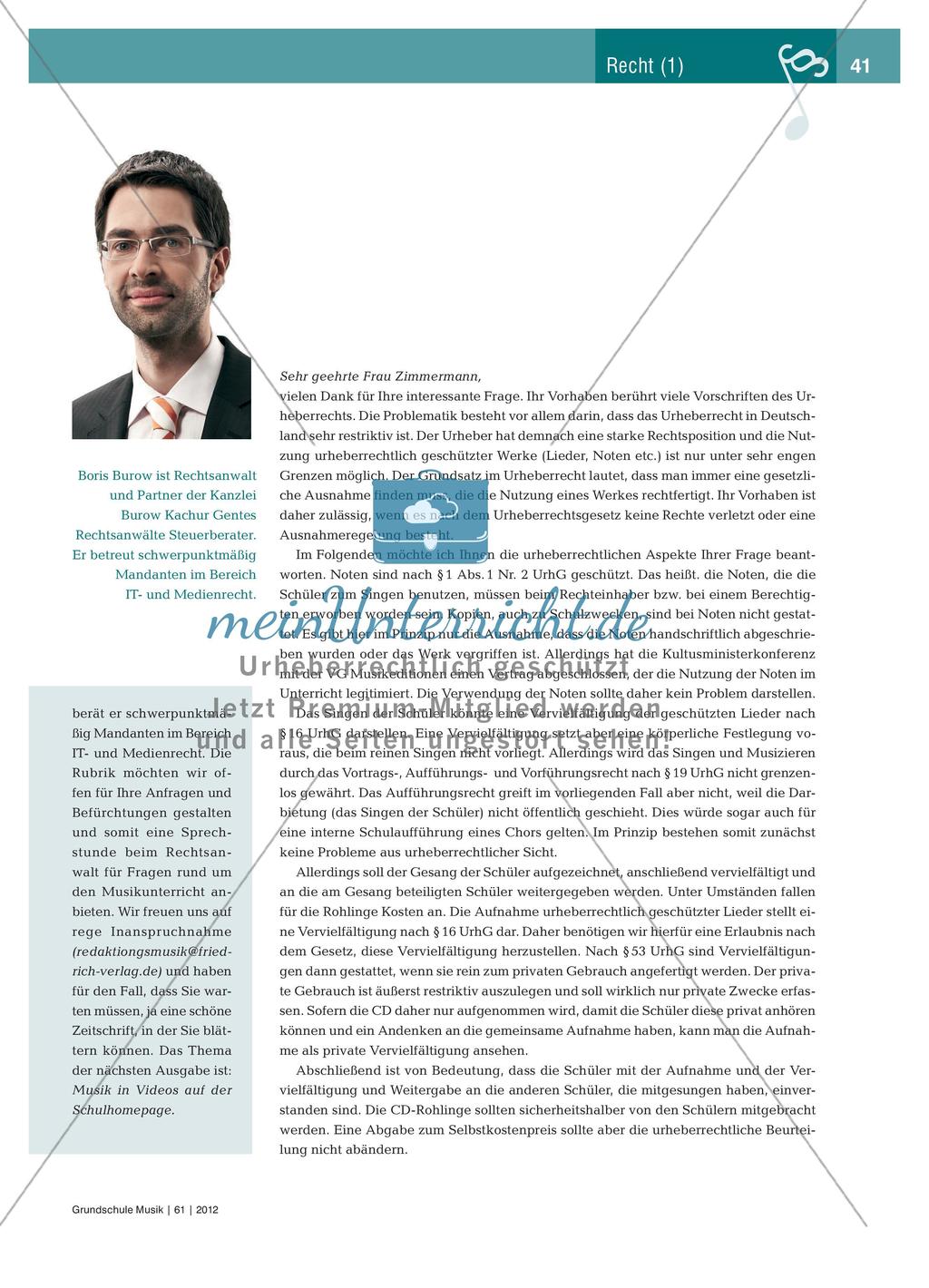Eine Rubrik zur Klärung urheberrechtlicher Fragen Preview 2