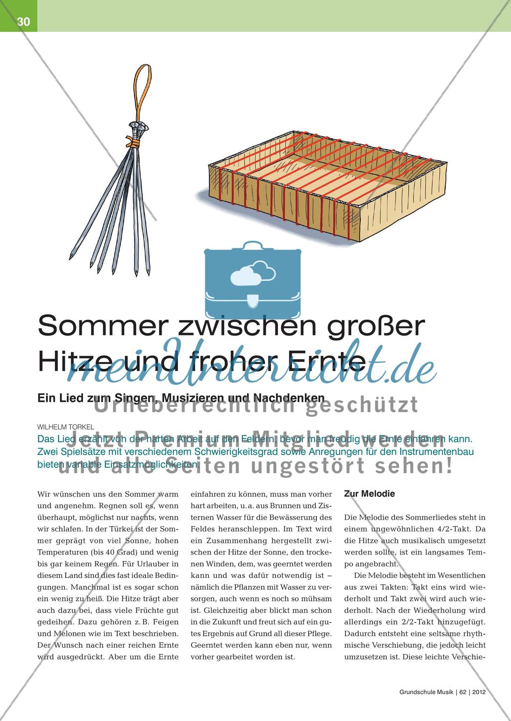 Sommer zwischen großer Hitze und froher Ernte - Ein Lied zum Singen, Musizieren und Nachdenken Preview 1