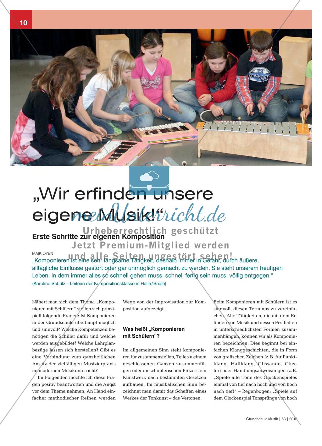„Wir erfinden unsere eigene Musik!“ - Erste Schritte zur eigenen Komposition Preview 1