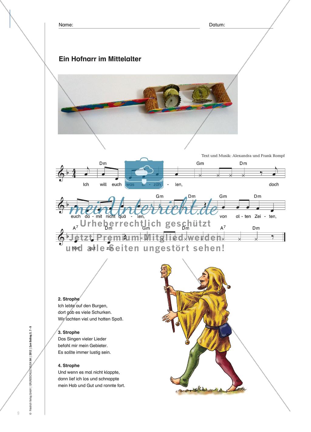 Narrenkappe und Schellenrassel - Instrumentenbau mit der ganzen Klasse Preview 3