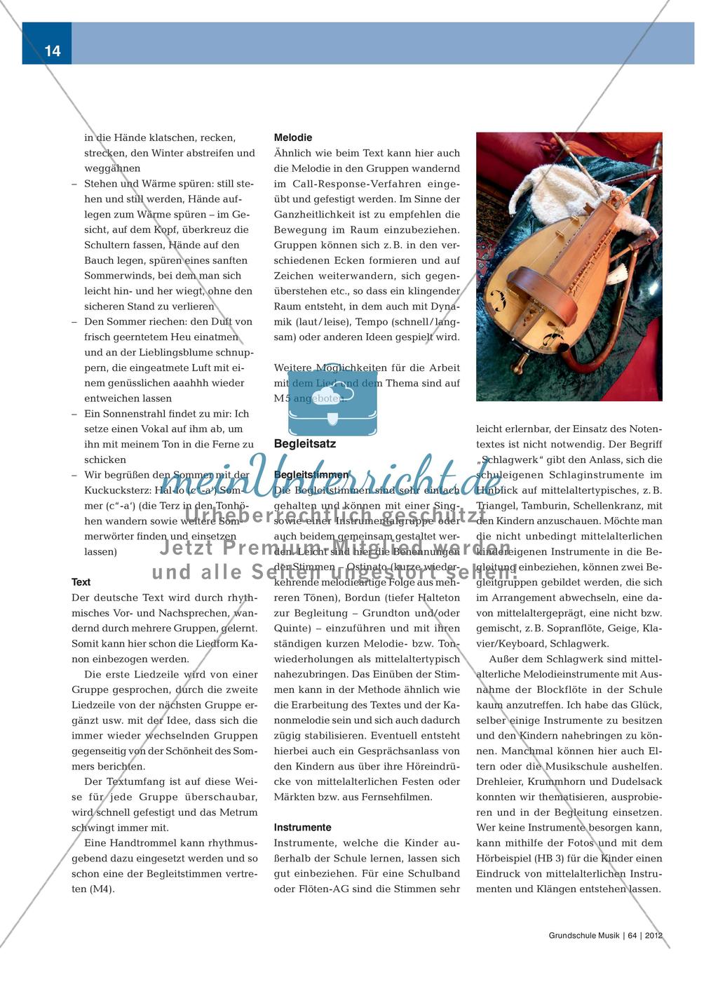 Der Sommerkanon „Sumer is icumen in“ - Bearbeitungsmöglichkeiten in verschiedenen Handlungsfeldern Preview 5