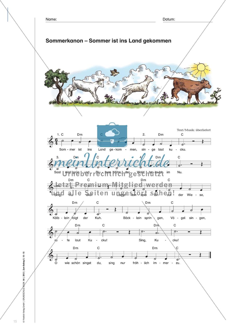 Der Sommerkanon „Sumer is icumen in“ - Bearbeitungsmöglichkeiten in verschiedenen Handlungsfeldern Preview 6