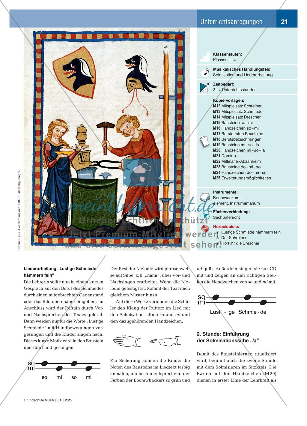 Eine musikalische Begegnung mit Berufen aus dem Mittelalter - Entwicklung von Klangvorstellung über Solmisation Preview 2