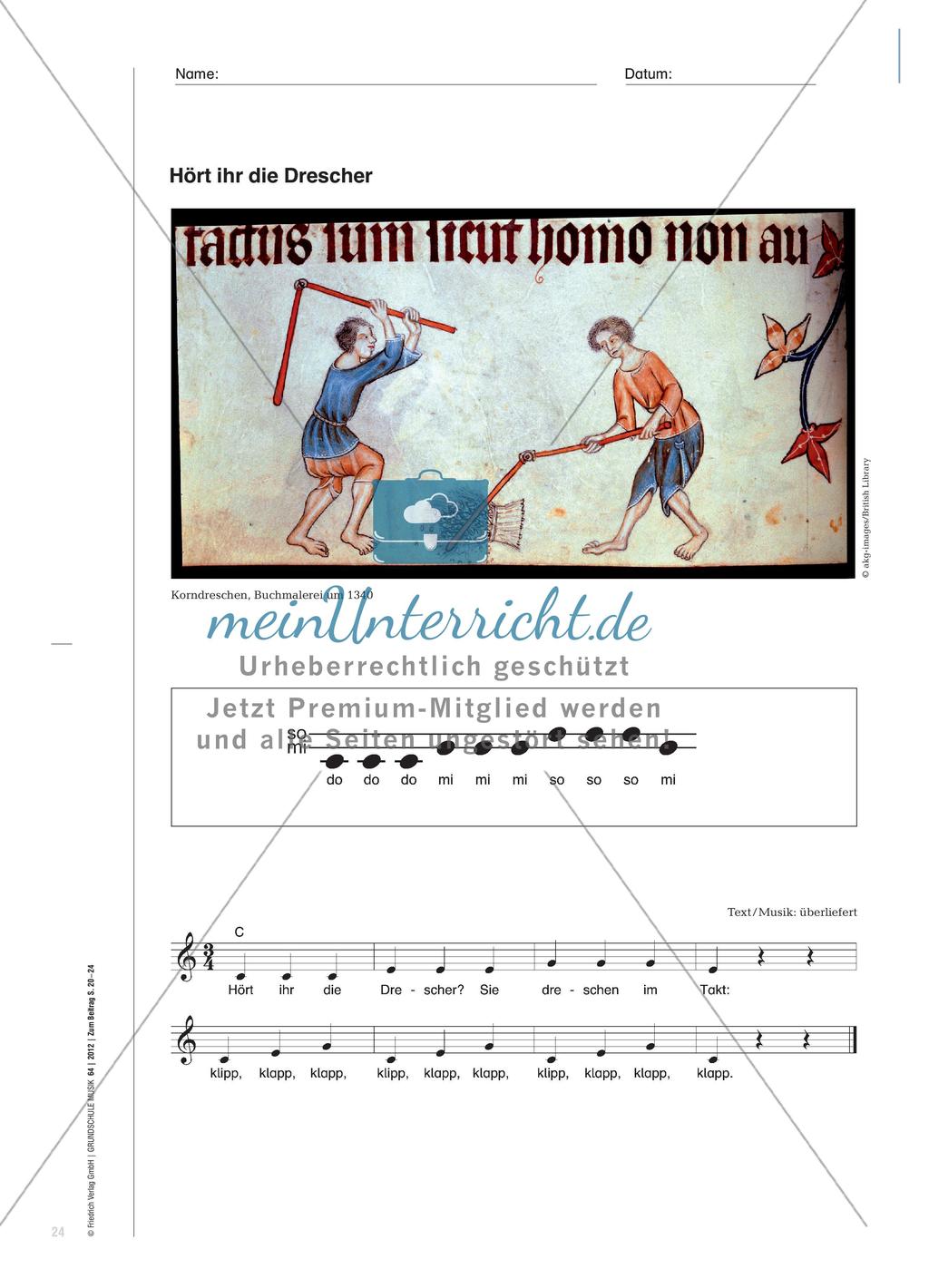Eine musikalische Begegnung mit Berufen aus dem Mittelalter - Entwicklung von Klangvorstellung über Solmisation Preview 5