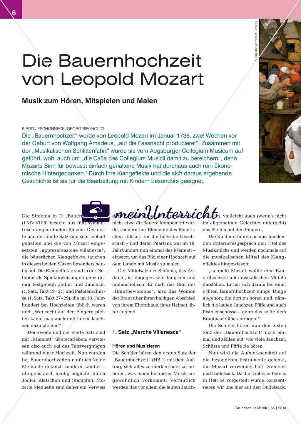 Die Bauernhochzeit von Leopold Mozart - Musik zum Hören, Mitspielen und Malen Preview 1