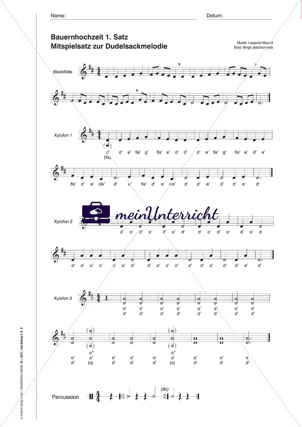 Die Bauernhochzeit von Leopold Mozart - Musik zum Hören, Mitspielen und Malen Preview 3