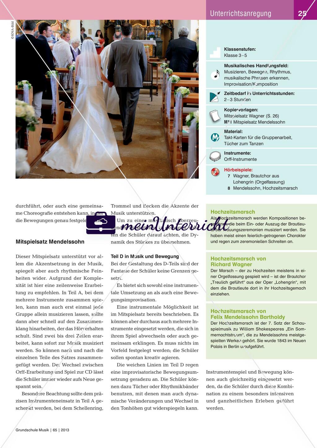 Hochzeitsmärsche von Mendelssohn und Wagner - Musizieren und Bewegen zur Musik Preview 2