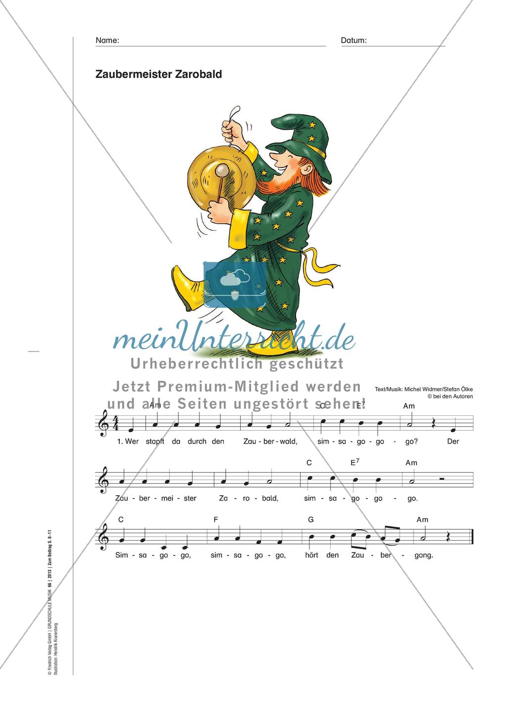 Zwei Waldlieder zum Mitspielen und Mitsingen im Anfangsunterricht Preview 3