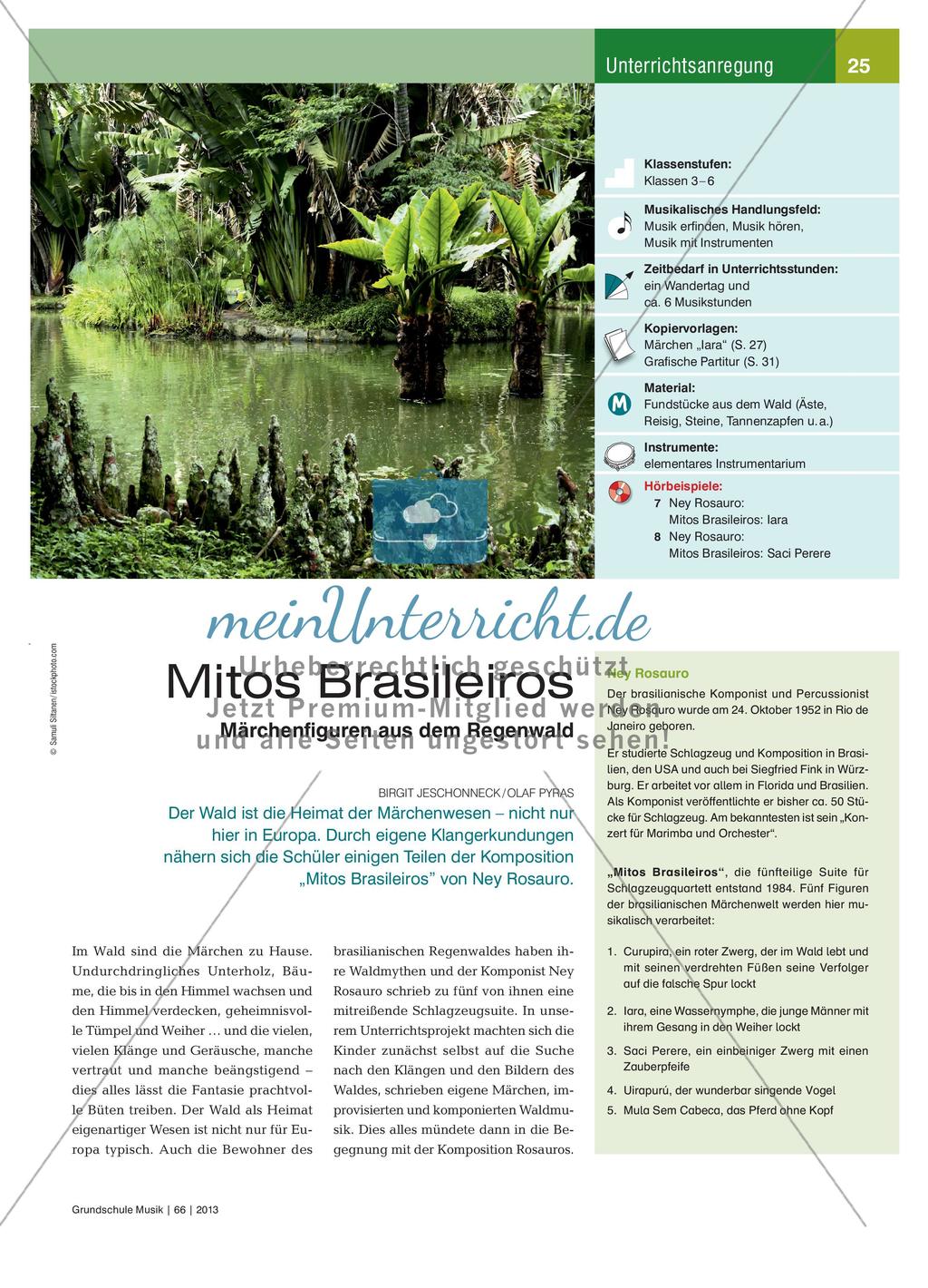 Mitos Brasileiros: Märchenfiguren aus dem Regenwald im Musikunterricht Preview 1