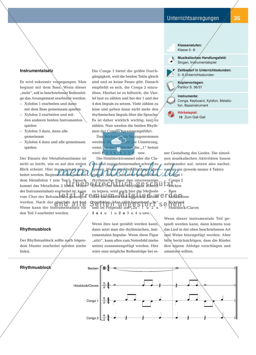 Zum Gali Gali - Singen und Klassenmusizieren Preview 2