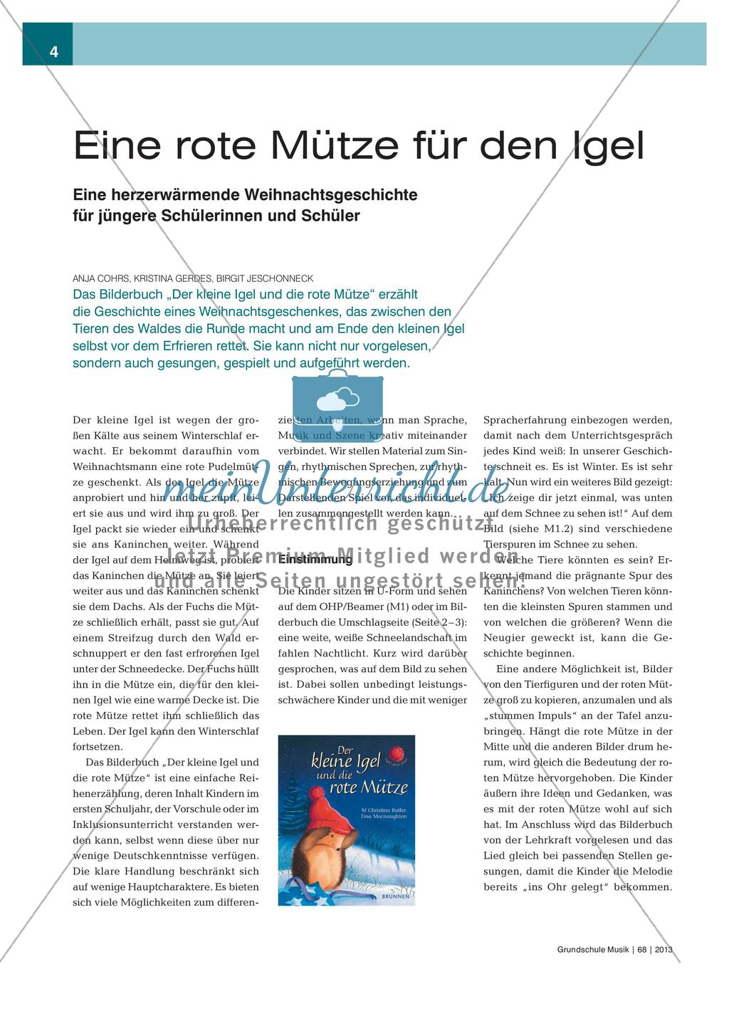 Eine rote Mütze für den Igel: Eine herzerwärmende Weihnachtsgeschichte für jüngere Schülerinnen und Schüler Preview 1