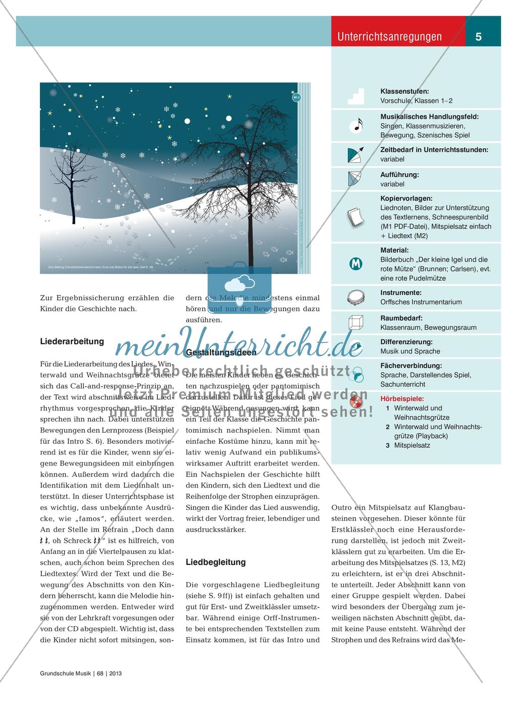 Eine rote Mütze für den Igel: Eine herzerwärmende Weihnachtsgeschichte für jüngere Schülerinnen und Schüler Preview 2