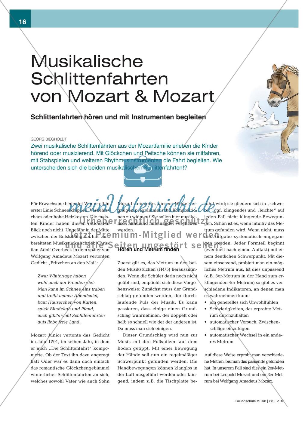 Hören und Begleiten der Schlittenfahrten aus der Mozartfamilie Preview 1