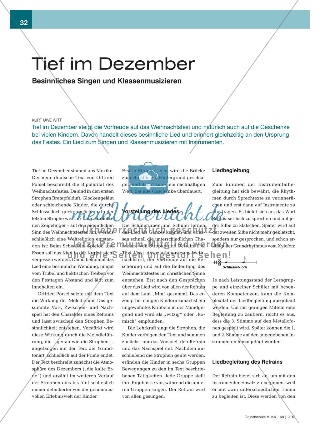 Tief im Dezember: Besinnliches Singen und Klassenmusizieren Preview 1