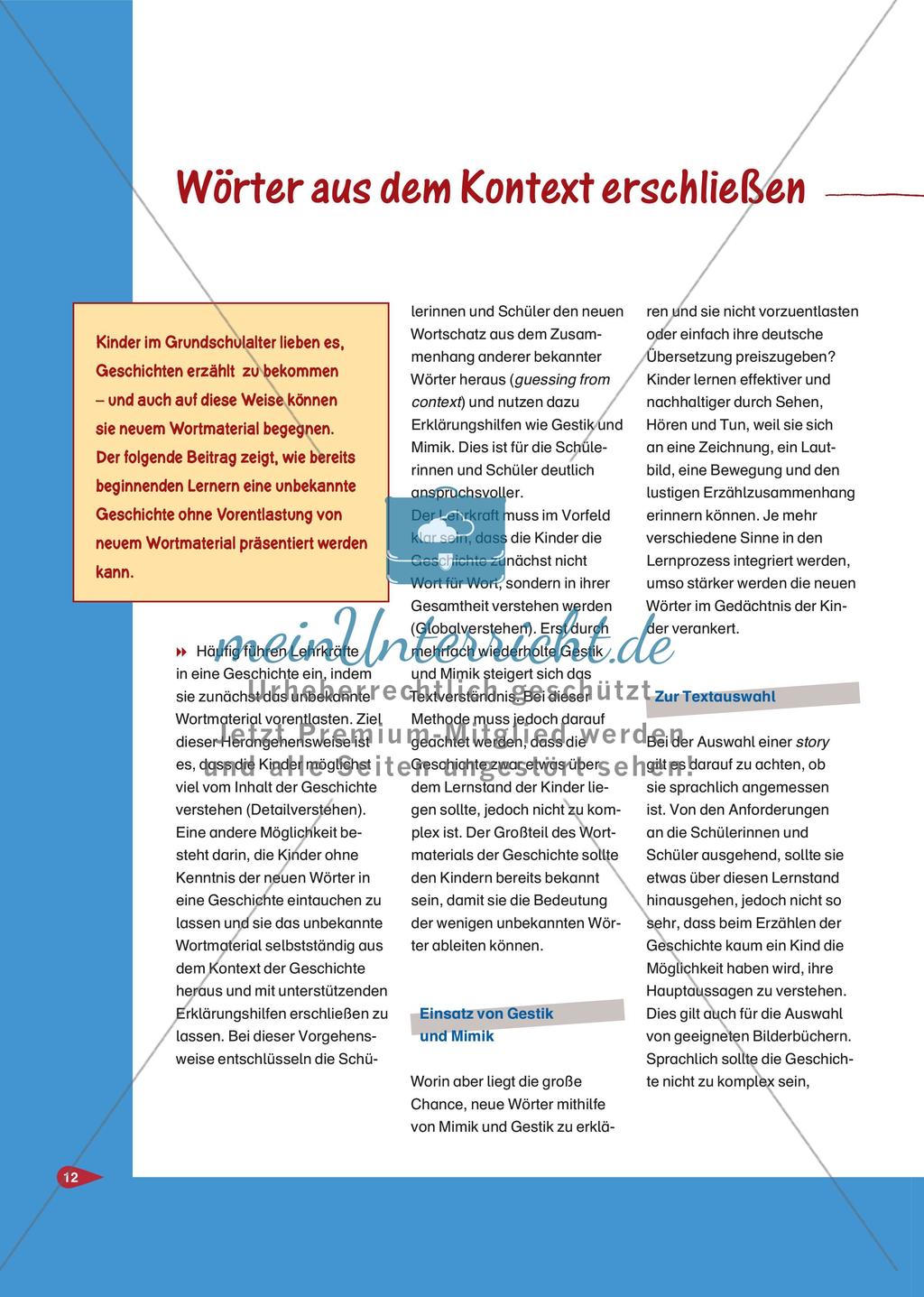 Wörter aus dem Kontext erschließen Preview 1