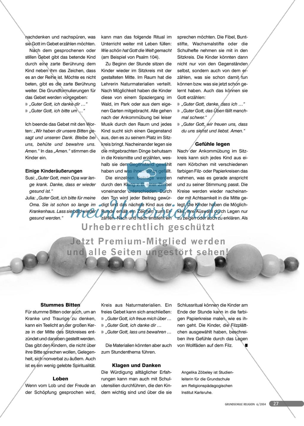 Bitten, Loben, Danken - Religiöse Rituale im Unterricht Preview 2