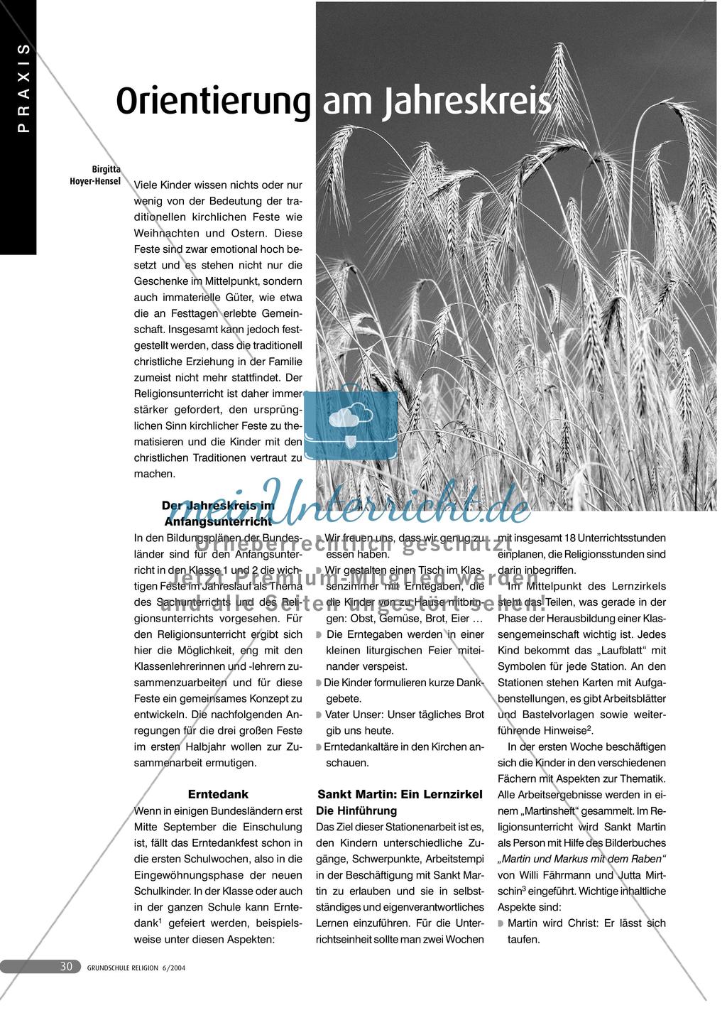 Orientierung am Jahreskreis Preview 1