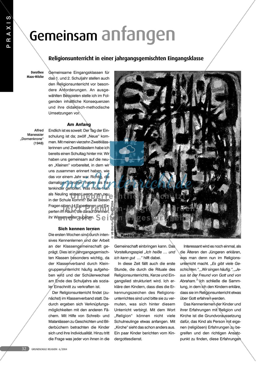 Gemeinsam anfangen - Religionsunterricht in einer jahrgangsgemischten Eingangsklasse Preview 1