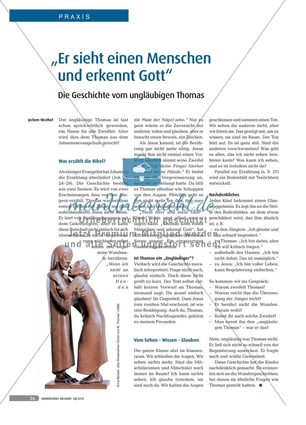 „Er sieht einen Menschen und erkennt Gott“ - Die Geschichte vom ungläubigen Thomas Preview 1