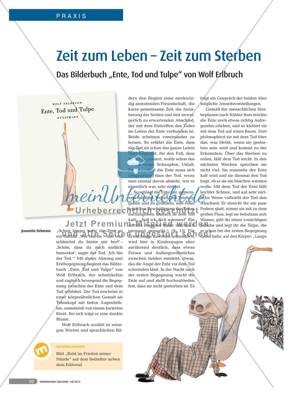 Zeit zum leben – Zeit zum sterben: Das Bilderbuch „Ente, Tod und Tulpe“ von Wolf Erlbruch Preview 1