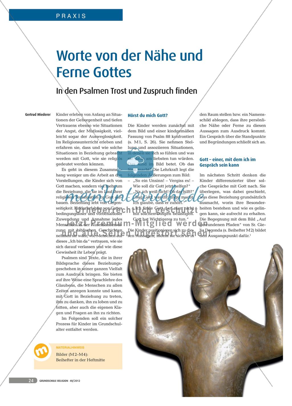 Worte von der Nähe und Ferne Gottes - In den Psalmen Trost und Zuspruch finden Preview 1