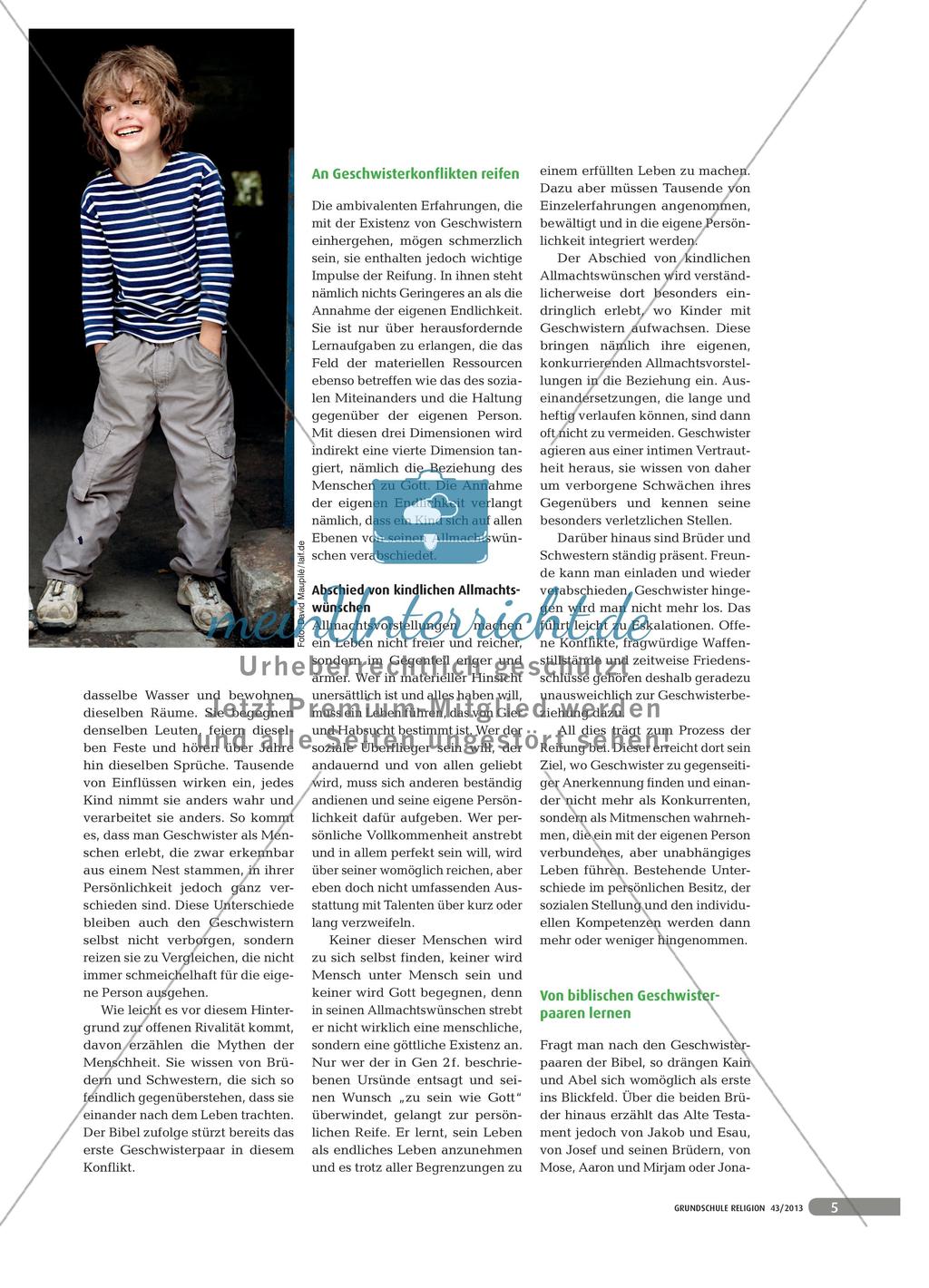 Leben lernen mit dem Menschen neben mir - Geschwisterbeziehungen im Religionsunterricht Preview 2