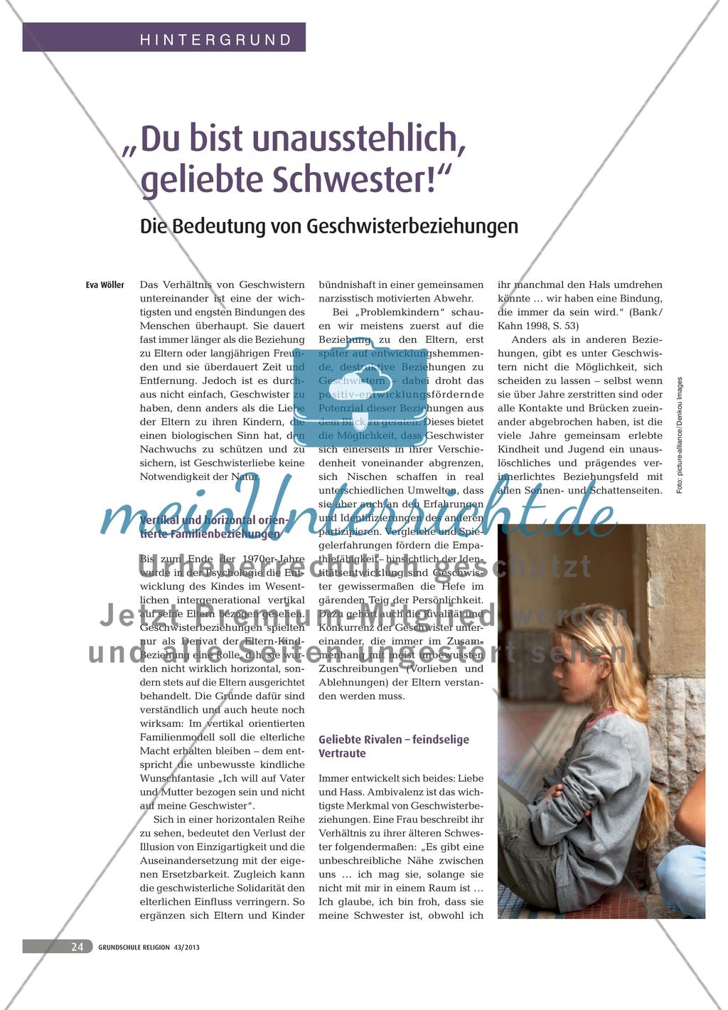 „Du bist unausstehlich, geliebte Schwester!“ - Die Bedeutung von Geschwisterbeziehungen Preview 1