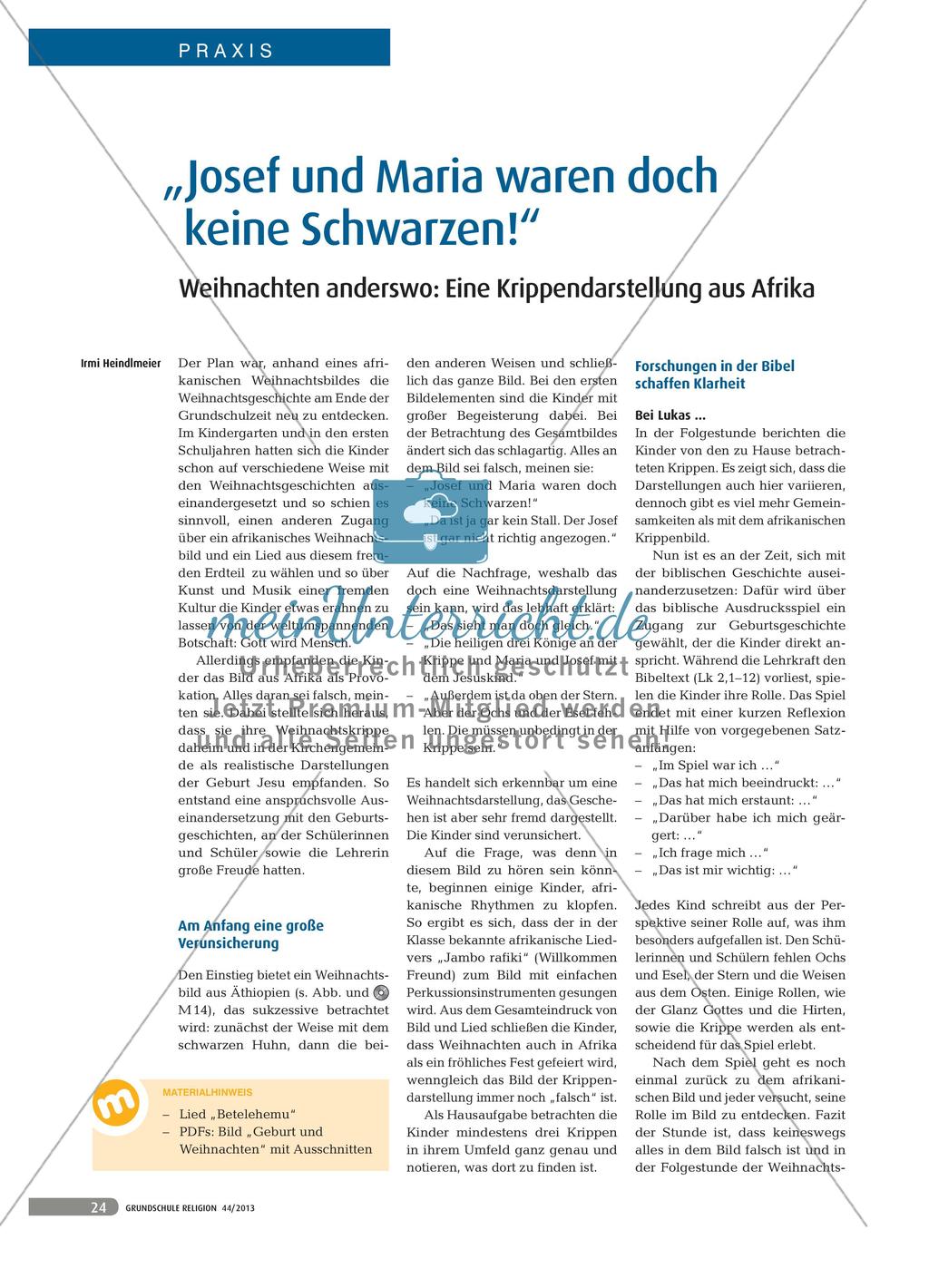 „Josef und Maria waren doch keine Schwarzen!“ - Weihnachten anderswo: Eine Krippendarstellung aus Afrika Preview 1