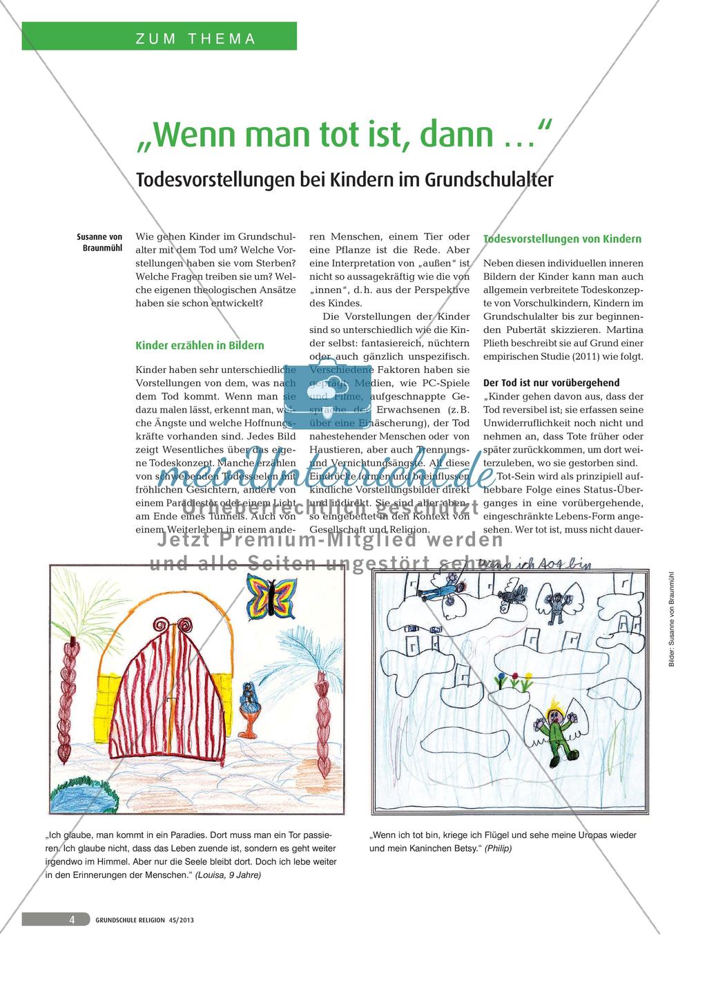 „Wenn man tot ist, dann …“ - Todesvorstellungen bei Kindern im Grundschulalter Preview 1