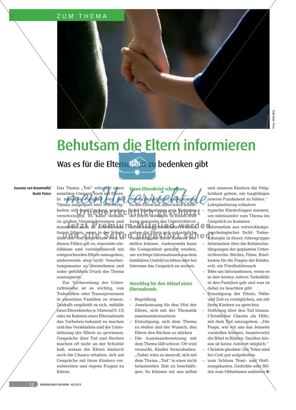 Behutsam die Eltern informieren - Was es für die Elternarbeit zu bedenken gilt Preview 1