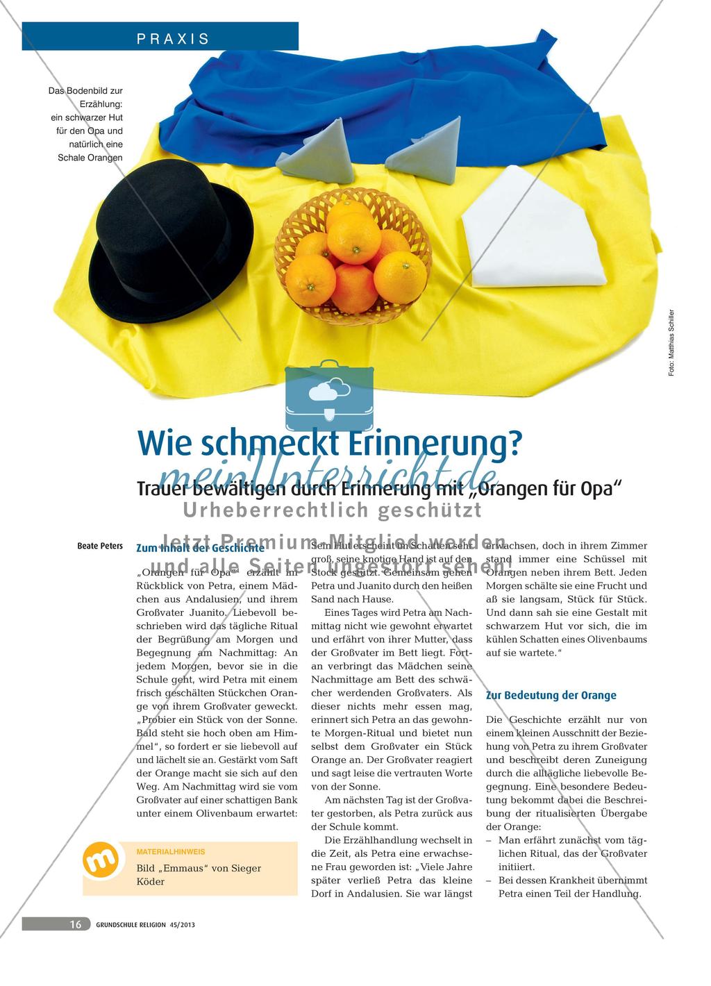 Wie schmeckt Erinnerung? - Trauer bewältigen durch Erinnerung mit „Orangen für Opa“ Preview 1