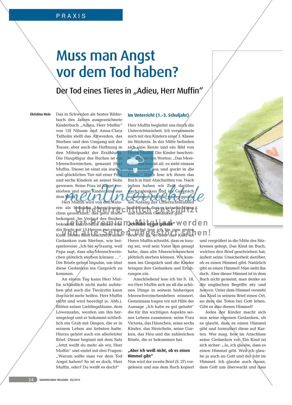Muss man Angst vor dem Tod haben? - Der Tod eines Tieres in „Adieu, Herr Muffin“ Preview 1