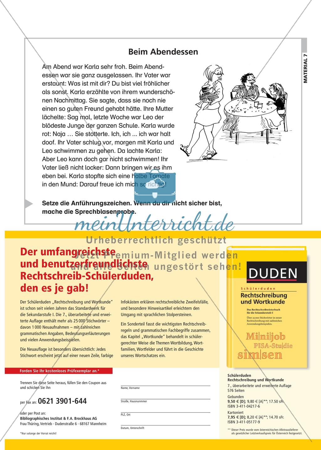 Spricht wer? Wer spricht? - Die Anführungszeichen bei der direkten Rede Preview 8