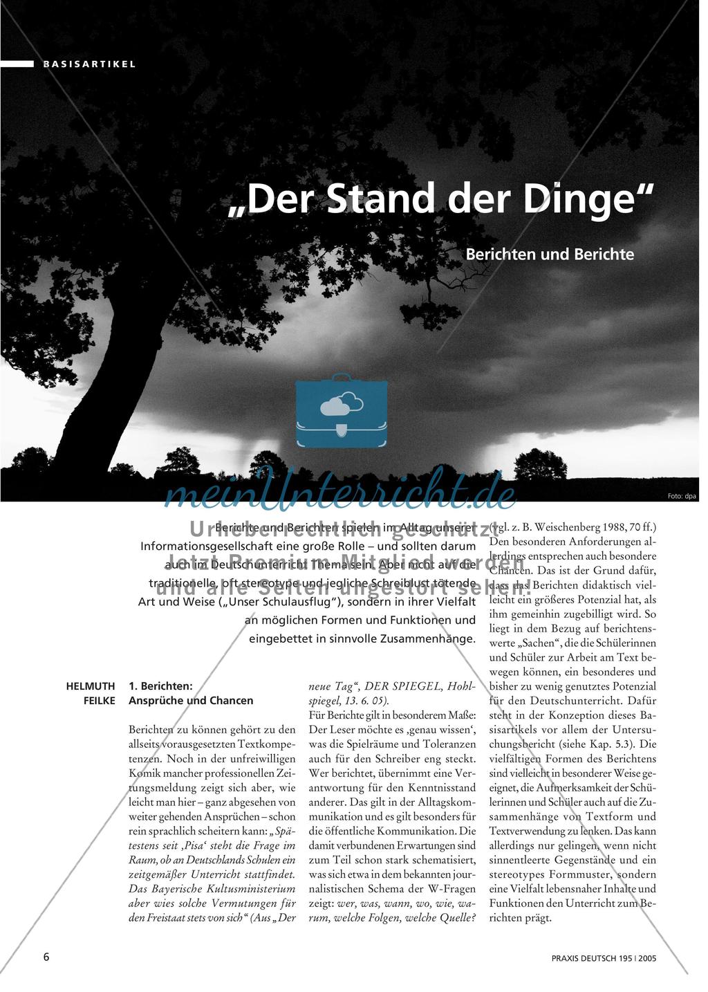„Der Stand der Dinge“ - Berichten und Berichte Preview 1